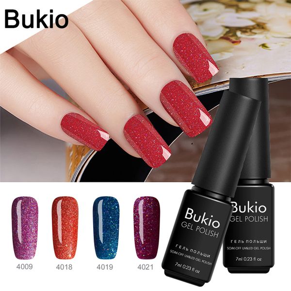 

bukio gel nail polish rainbow neon hybrid varnishes for nails manicure set decoration need base coat uv led gel gelpolish, Red;pink