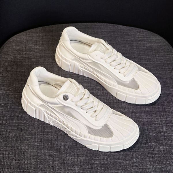 

2019 lace-up fashionable sneaker women sneaker casual fashion lace-up thick bottom sports low cut outdoor jogging shoes, Black