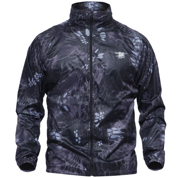 

tactical camouflage skin clothing jacket coat men waterproof winbreaker quick dry clothing outdoor tactico clothes mens, Blue;black