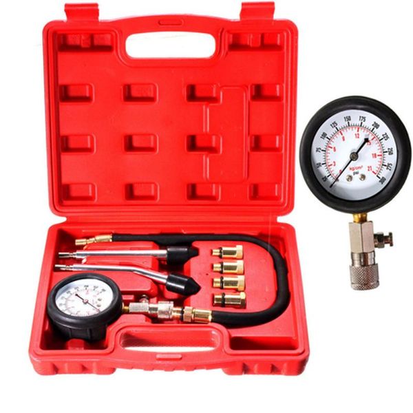 

8 sets of automobiles professional petrol gas engine cylinder compression tester gauge kit repair device hand tool