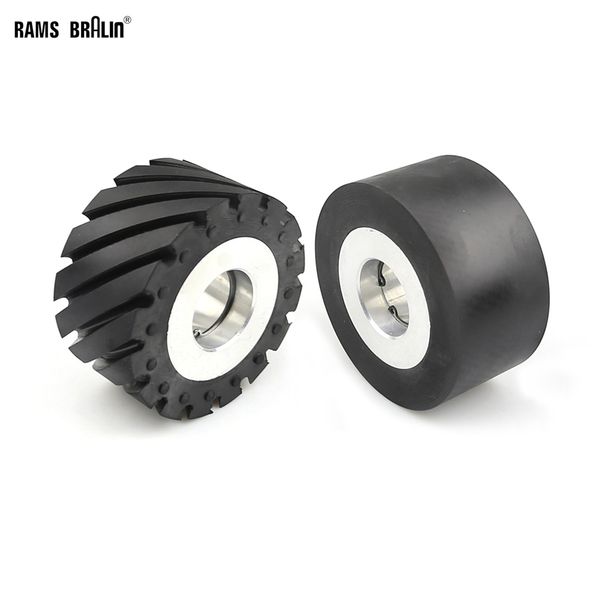 

100*50mm solid / grooved rubber contact wheel belt grinder part
