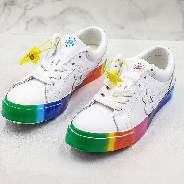 Acheter 2019 Creator X Une étoile Ox Golf Le Fleur Ttc Chaussures De Canevas Basses Jolly Hip Hop Blanches Chaussures De Planche à Roulettes Blanches