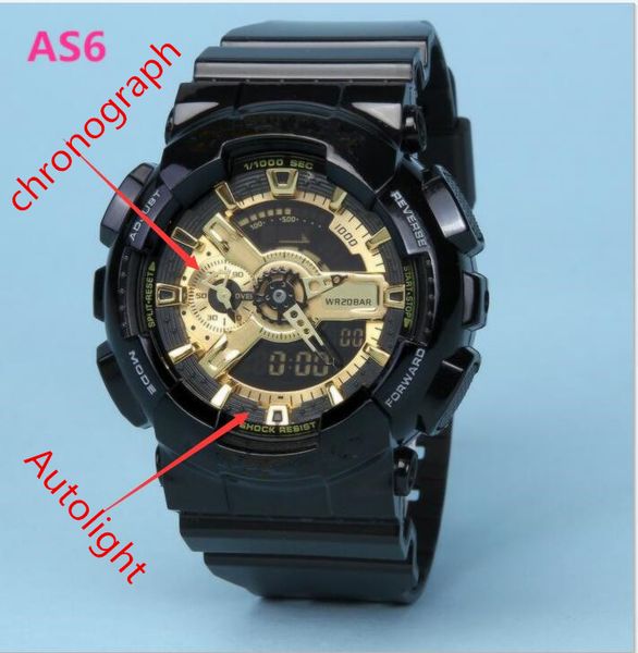 Светодиодные спортивные часы GA мода мужская и женская открытый военный водонепроницаемый светящийся дайвинг туризм роскошный дизайнер оптом цена
