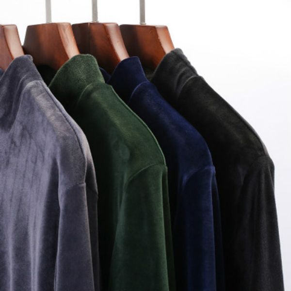 

мужские роскошные длинные рукава рубашки bottomin проектировщик solid color tops тощий thermal top half-высокий воротник одежду 2020 spring, White;black