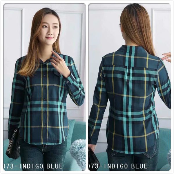 

new fall winter women's clothing fashion plaid shirt casual women print blouses elegant office business lady slim fit stylish shirts, White