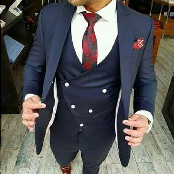 

двубортный жилет slim fit мужские костюмы жениха смокинги костюмы свадебные бизнес формальное mens 3 штук свадьбе, White;black