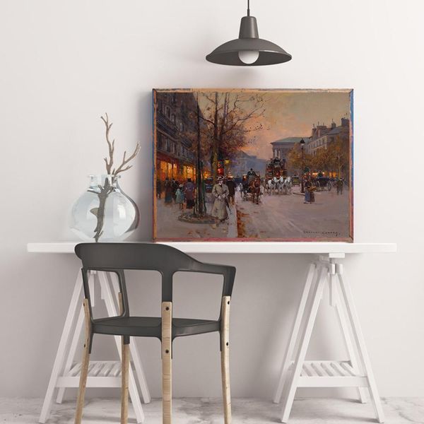 

french madeleine church canvas oil painting cathedral street view poster for home wall art decoration world famous paintings