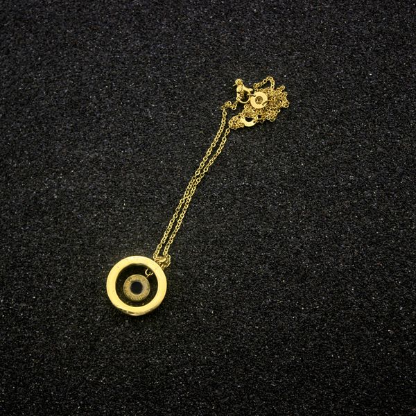 

женщины вращающийся черный перламутр круг кулон ожерелья женщины серебряная цепочка 925 подвески изящных ювелирных изделий, Silver