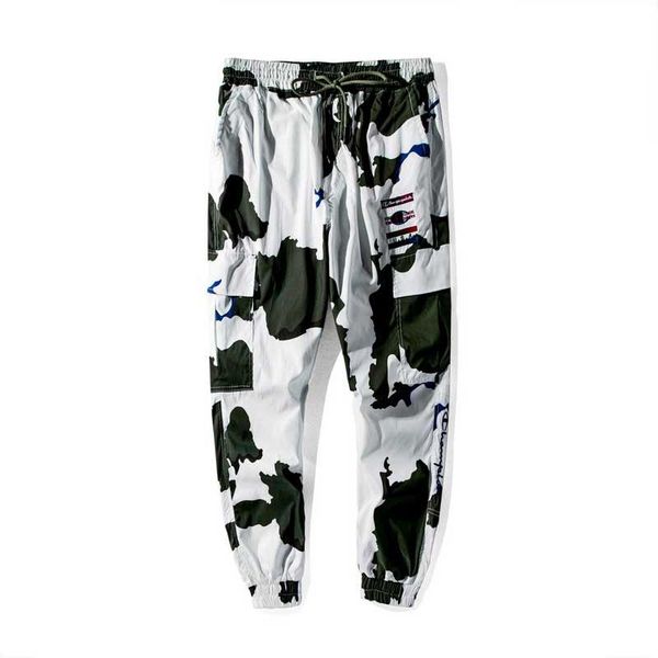 

designer mens trousers champions embroidery man trousers brand men outdoor camouflage sports pants man loose comfortable pant, Black