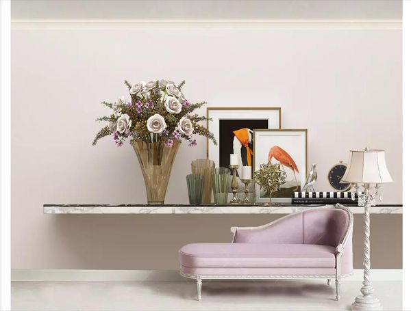 

customized 3d wallpapers home decor p wall paper murals nordic fashion clocks fresh potted flowers living room tv sofa background wall