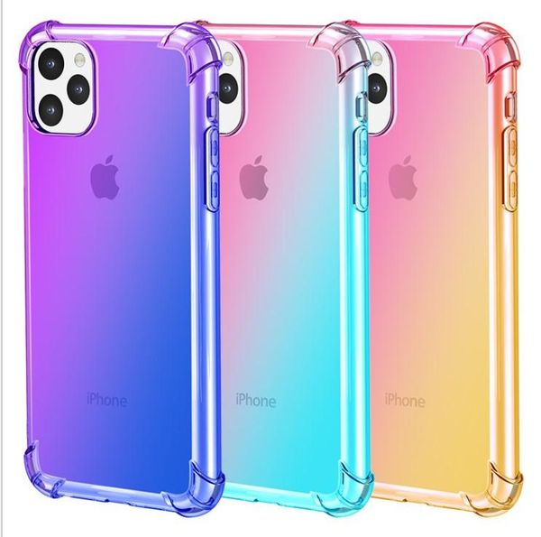 

evip 100p 2019 new phone case for iphone 11 11pro colorful anti-shock gradient tpu case for iphone xs max xr