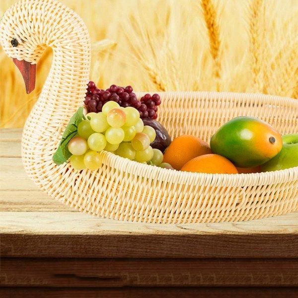 

eco-friendly woven basket storage imitation rattan animal shape display (28x18x18cm