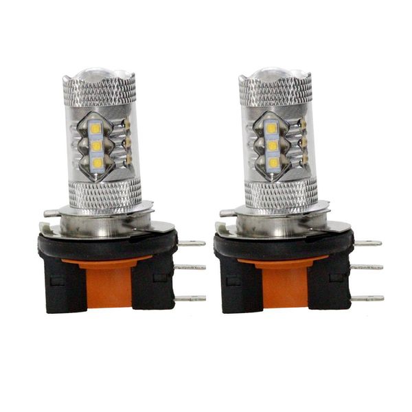 

2pcs h15 led fog light headlight bulb high power white 12v 16smd 80w led auto drl lamp motorcycle car accessories