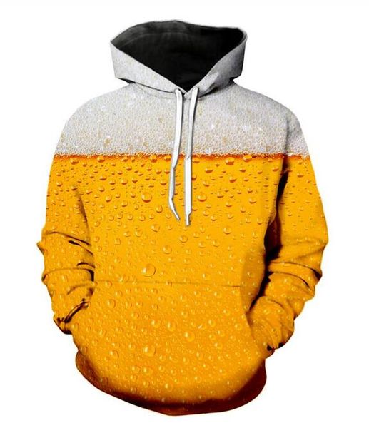 

2020 new fashion sweatshirt men / women hoodies beer bubbles funny print 3d sweatshirts mh0368, Black