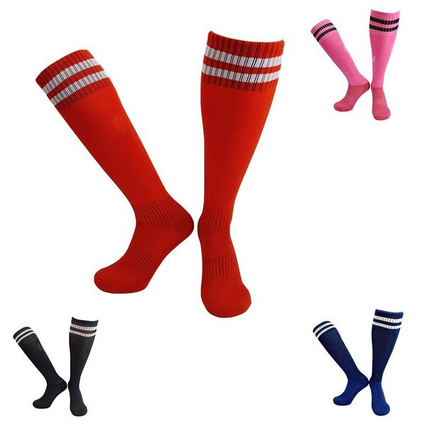 

football socks towel bottom chaussettes de football sports socks breathable non-slip sweat-absorbent long tube football socks, Black