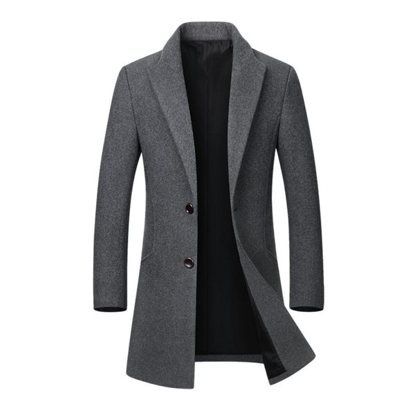 

Hot Sale Winter Wool Jacket Men's High-quality Casual Slim Collar Wool Coat Men's Long Cotton Collar Trench Coat Dropshipping