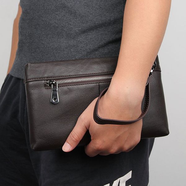 

подлинная кожаный кошелек на молнии монет карманный длинный кошелек мужчины сумка сцепления большой емкости мужчины бумажники, Red;black