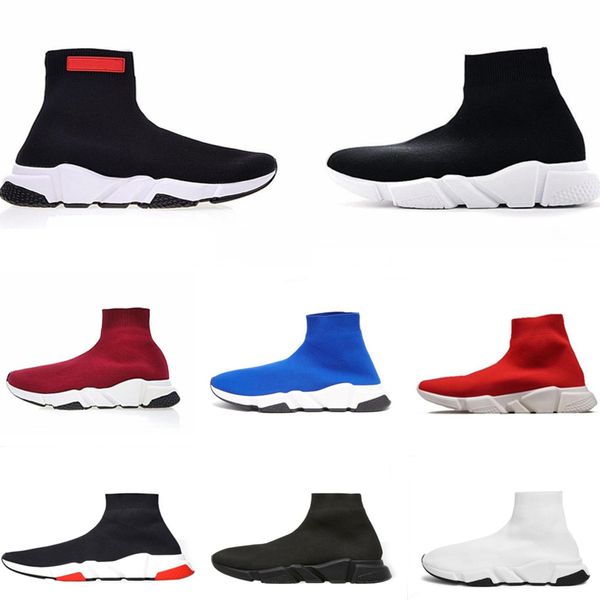 

2019 дешевые дизайнер скоростной тренер мода мужчины женщины носки сапоги черный б