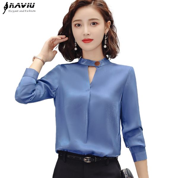 

2020 autumn new temperament v neck shirt women fashion long sleeve loose cotton blouses office ladies plus size work, White