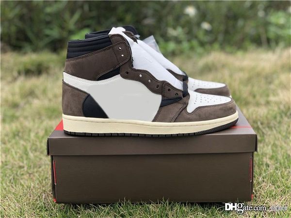 

лучшая 2019 обуви аутентичного трэвиса скотт воздух высокого og ts sp 1 sail retro dark mocha университет красного баскетбол мужчины женщина