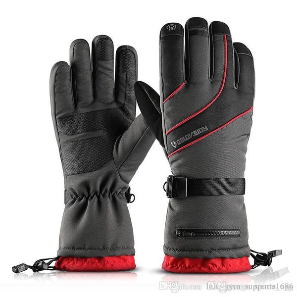 

golovejoy ski gloves wind-proof waterproof men women outdoor mountaineering cold-proof thicker pockets keep warm winter bike motorcycle work