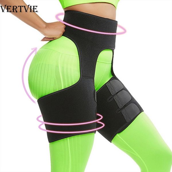 

vertvie new slim thigh trimmer leg shapers slender slimming belt neoprene sweat shapewear toned muscles band thigh slimmer wrap, Black;gray