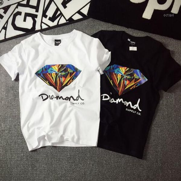

wholesales new fahion 3d diamond men short sleeve t shirt skateboard fashion brand clothing hip hop camisetas mens shirt homme1, White;black