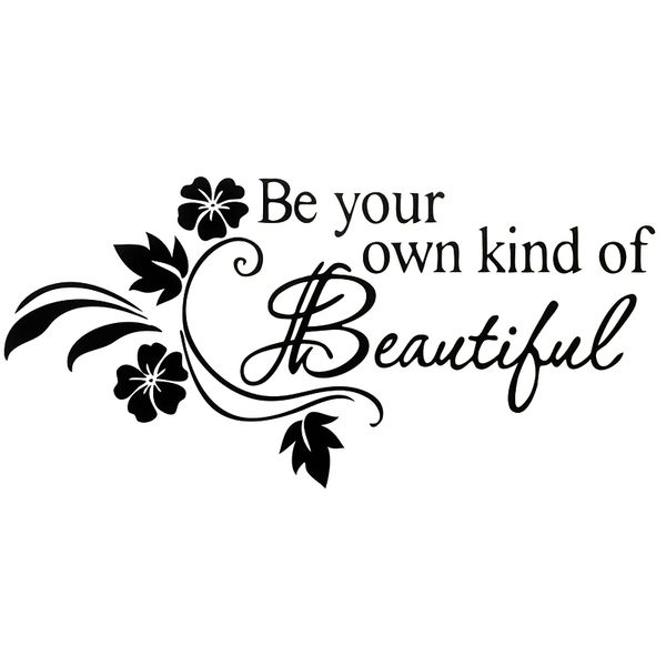 

15*7.2cm be your own kind of beautiful quote with flower design car accessories motorcycle helmet car styling