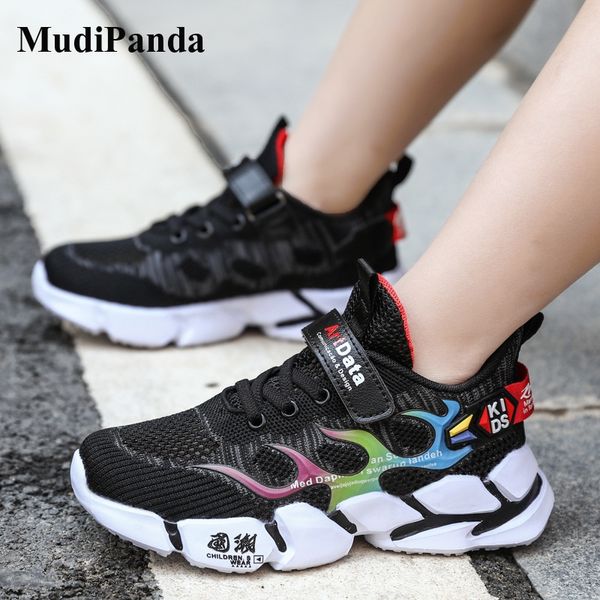 

mudipanda kids sneakers 2020 autumn winter children's boys hollow mesh sports shoes wear-resistant breathable for girl footwear, Black