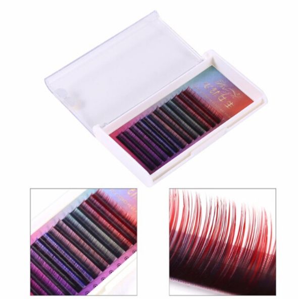 Regenbogen Bunte Flash Wimpernverlängerung Natur Lange Farbverlauf Falsche Individuelle Wimpern Make-Up Künstliche Gefälschte Falsche Wimpern