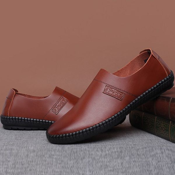

big size men leather shoes slip on black shoes soft leather loafers mens moccasins italian designer