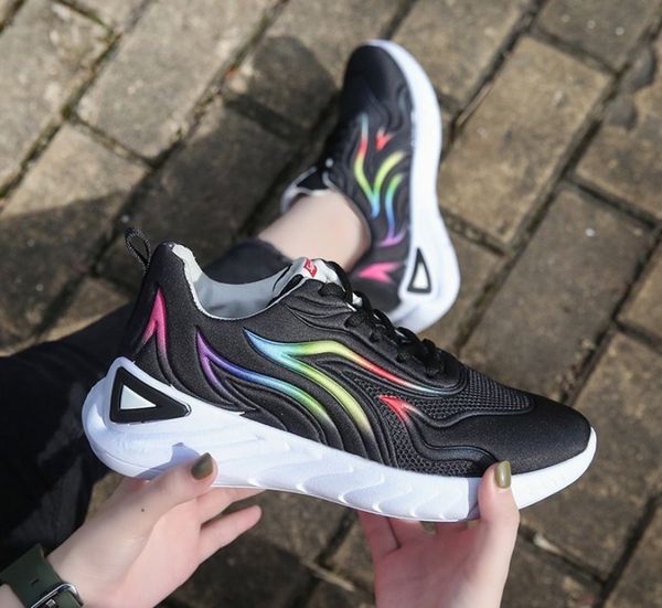 

new women sneakers spring vulcanized shoes ladies casual shoes lightweight breathable flat tenis feminino, Black