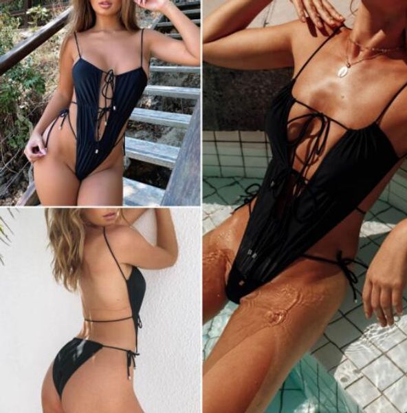 

sport bikini set one piece bandage fish scale printing drawcord leopard belt ruffle high waist sequin transparent shoulder strap