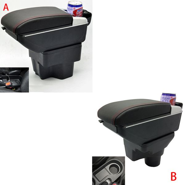 

leather car center console armrest storage box for kia k2 / forte 2010 2011 2012~2014 2015 2016 2017 interior parts car armrests