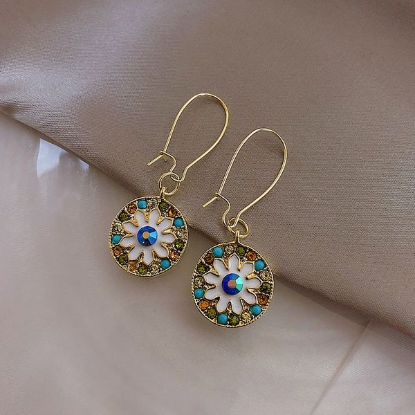 

new fashion french romantic disc earrings temperament female renaissance style earrings baroque style party gift, Silver