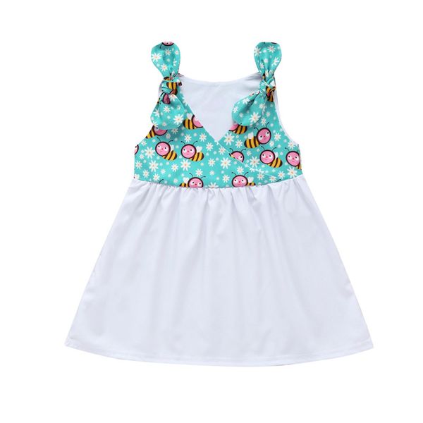 

baby girls princess dress toddler cartoon bee printed dresses kids casual clothes girl solid splice outfits infant dress baby skirt 060313, Red;yellow