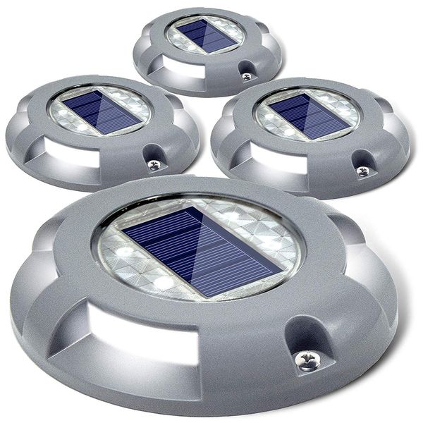 Luci solari per esterni Dock per vialetto Luce a LED Indicatori stradali impermeabili per esterni ad energia solare per gradini Marciapiede Scale Giardino Terra Percorso Cortile