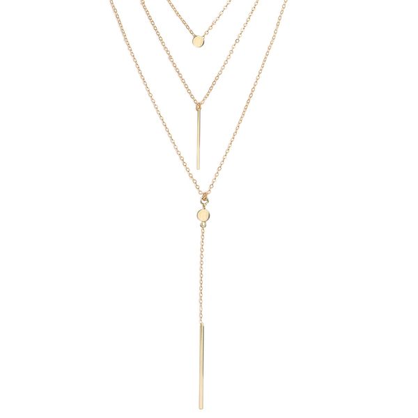 

europe and the united states new popular small dot multi-layer three-layer pendant necklace creative birthday gift, Silver