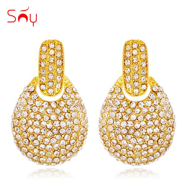 

sunny jewelry bohemia jewelry big star earrings for women long drop dangle earrings cubic zirconia earrings for party wedding, Golden