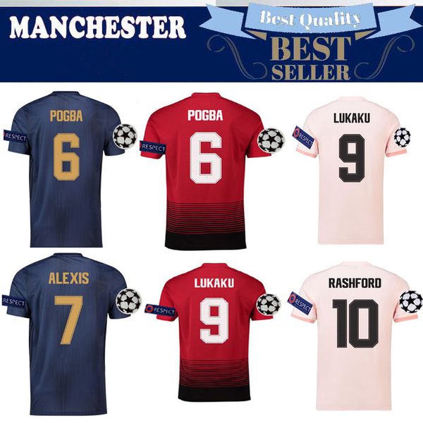 

2019 manche ter lukaku alexi utd united occer jer ey 18 19 champion league paul pogba martial football hirt ra hford football jer ey