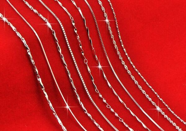 

snake necklace chain 925 silver plated fashion jewelry necklaces box cross chains for women 16 18 inch