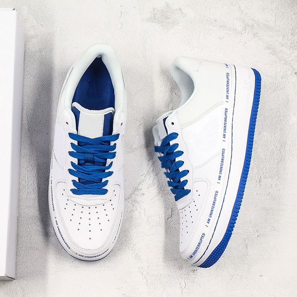 

ins forced 107 x uninterrupted skateboard shoes faashion designer i am uninterrupted white blue basketball sport sneakers