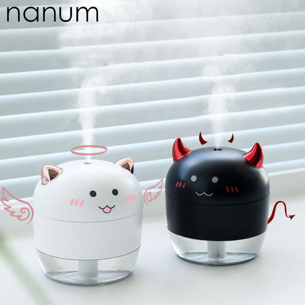 

aroma essential oil diffuser mini ultrasonic devil angel humidifier air purifier led night light usb car air freshener