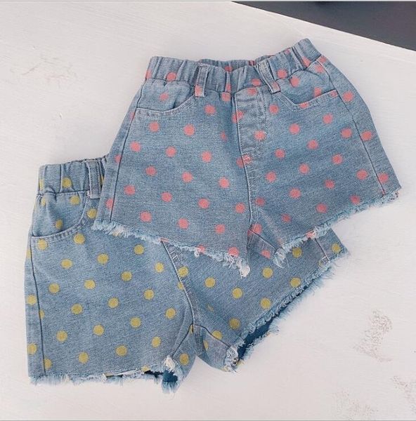 

2020 new girls denim dots shorts summer fashion girls shorts 1-6 years qa929, Black