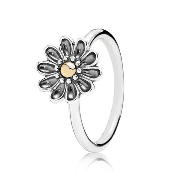 

authentic 925 sterling silver gerbera daisy flower statement ring with pandora original gift box luxury designer jewelry women signet rings