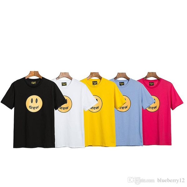 

mens designer tshirt drew fashion style mens and womens short sleeve round neck cotton tee asian size s-xl, White;black