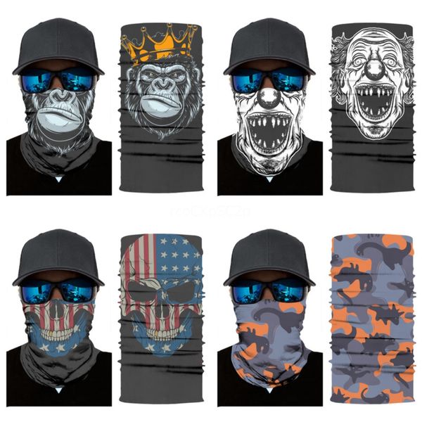 

us stock,uv cycling magic head face protective mask neck gaiter biker's tube bandana skull scarf wristband beanie cap outdoor#767, Blue;black