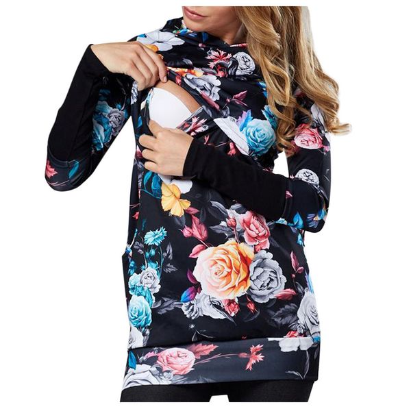 

Womens Maternity Print Hoodie Sweatershirt Breastfeeding Nursing Jumper Tops Pregnancy Vestido Embarazada Sweatershirts Clothes