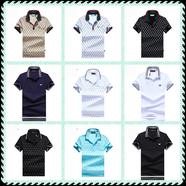 

casual polos shirts summer stripe print designers turn down collar tees hombres polo mens designers patchwork, White;black