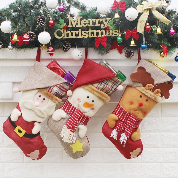 

christmas stocking mini sock santa claus candy gift bag xmas tree hanging decor